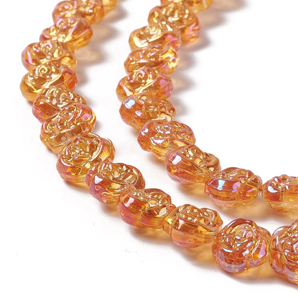 Electroplate Glass Beads Strands Mixed Style Rose Mixed Color 12.5x14x9mm Hole: 1mm about 55pcs/strand 25.98''(66cm)