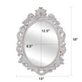 thumbnail image 2 of Simon's Shop 18'' Distressed White Mirror for Wall Oval Framed Mirror Makeup Mirror, Vintage Room Decor, 2 of 5