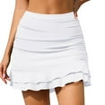thumbnail image 6 of TODOZO Swim Skirts for Women 2025 Trendy Womens Swim Skirts with Tummy Control Swim Skirt Cover Up Solid Color Fashionable Casual Ruffle Edge Two Layer Triangular Short Skirt Swimming Pants White Xxl, 6 of 8