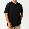 thumbnail image 2 of Oversized T Shirts for Men Vintage Basic Tees Loose Fit Crewneck Breathable Shirts Workout Cotton Tshirt Tops Black, 2 of 6