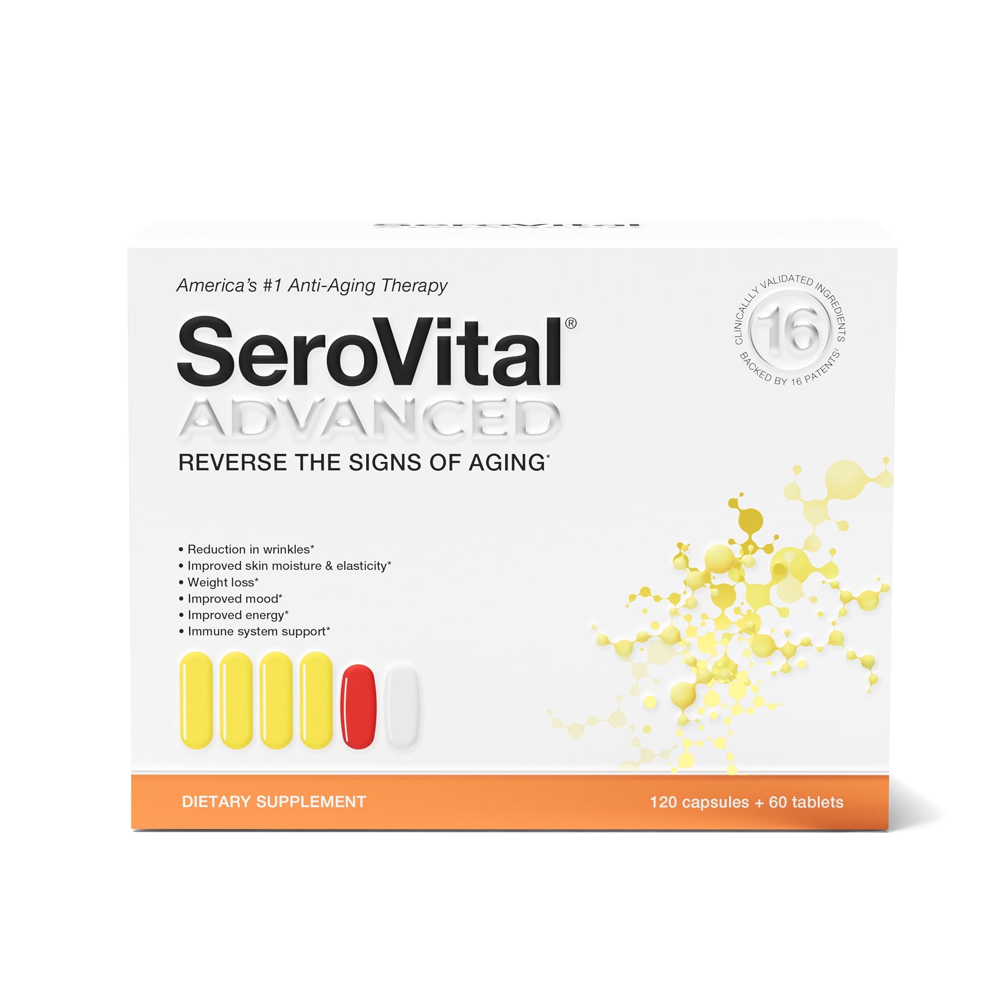 Serovital Advanced Anti-Aging Therapy Supplement, 120 Capules + 60 Tablets