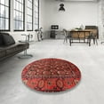 thumbnail image 4 of Ahgly Company Machine Washable Indoor Square Traditional Tomato Red Area Rugs, 7' Square, 4 of 7