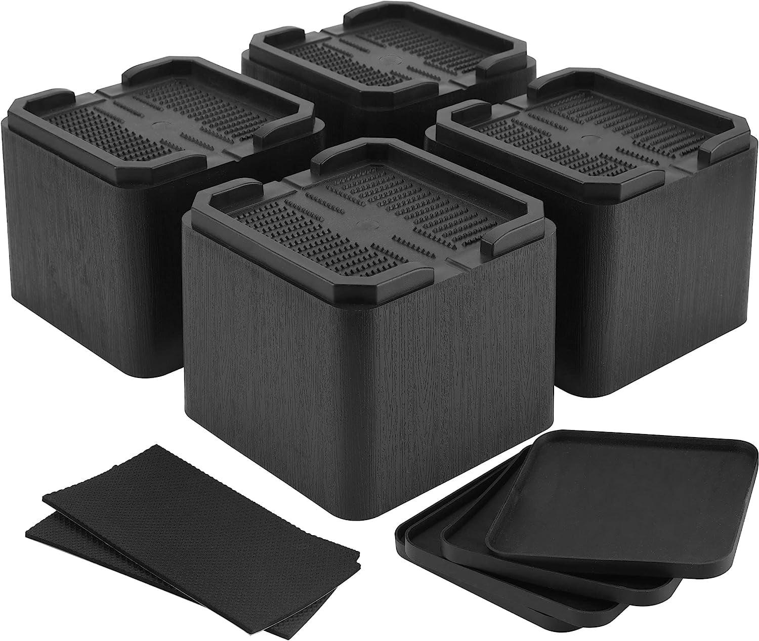BTSD home 4 Inch Bed Risers Heavy Duty Adjustable Oversized Bed And btsd-home-4-inch-bed-risers-heavy-duty-adjustable-oversized-bed-and