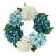thumbnail image 2 of Guirnalda de flores artificiales de hortensias estilo europeo, azul y blanco Azul+Blanco, 2 of 9