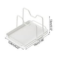 thumbnail image 3 of CasaChic Metal Pot Lid & Cutting Board Rack, M-Shape Countertop Organizer with Removable Drain Tray, Rustproof & Durable, Smooth Edges for Kitchen Utensils, 3 of 6