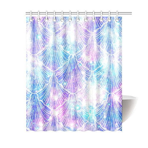 Mkhert Mermaid Tails Galaxy Space Pattern Waterproof Polyester