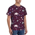 thumbnail image 2 of Vsdgher Space Dinosaur Print Men's Dry Fit Mesh Athletic Shirts Moisture Wicking Tennis T-Shirt Tops, 2 of 9
