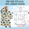 thumbnail image 4 of Oversized Wearable Blanket Hoodie,Cartoon Tractors Fences White Pattern Sherpa Blanket Hoodie with Super Pockets,Super Warm Fuzzy Pullover for Women & Men, 4 of 6