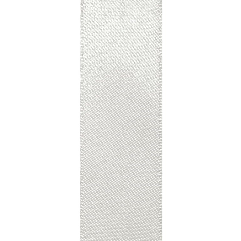 Single Face Satin Ribbon - White, 1-1/2 x 21ft