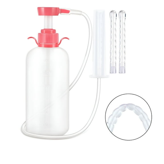 XIRQI Enema Anal Vaginal Hygienicing Washer Douche Bottle Pump Pressure Kit 0.6L
