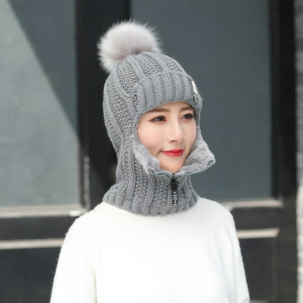 Conjunto de bufanda y gorro, gorro tejido de invierno, bufanda, gorro tejido, conjunto de bufanda, gorro térmico, calentador de cuello, materiales ecológicos