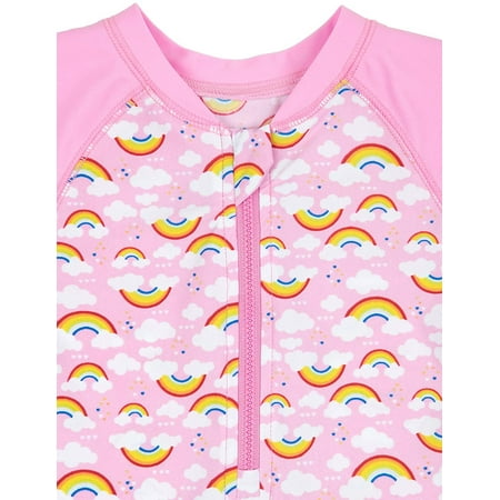 

Leveret Baby One Piece Rashguard Striped Red and Gray 18-24 Month