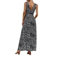 thumbnail image 2 of Gvmfive Women Bohemain V Neck Pocket Swing Long Dress Casual Summer Maxi Dress, 2 of 3