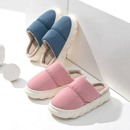 

Women Winter Slippers Slip-On Warm Down Shoes Keep Warm Thick Sole Men S Home Shoes Couple Funny Slides Soft Cozy Plush Slippers