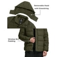 thumbnail image 6 of Wantdo Men's Puffer Jacket Winter Thicken Cotton Coat Snow Jacket with Hood Army Green M, 6 of 11