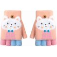 thumbnail image 1 of Gants d'Hiver pour Enfants de 6 à 10 Ans, Unisexes, Réversibles, avec Rabat, Chauds, Tricotés, Sans Doigts, Chauds et Élastiques.,3,C, 1 of 6
