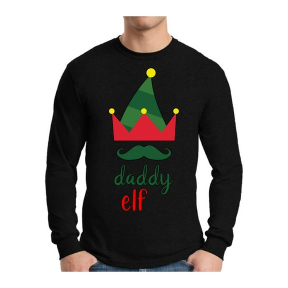 Awkward Styles Xmas Elf Daddy Christmas Sweater Long Sleeve T-shirt For Men