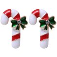 thumbnail image 1 of 2pcs Christmas Walking Stick Set With Crystal Hand Made Brooch(White,Red,Green), 1 of 6