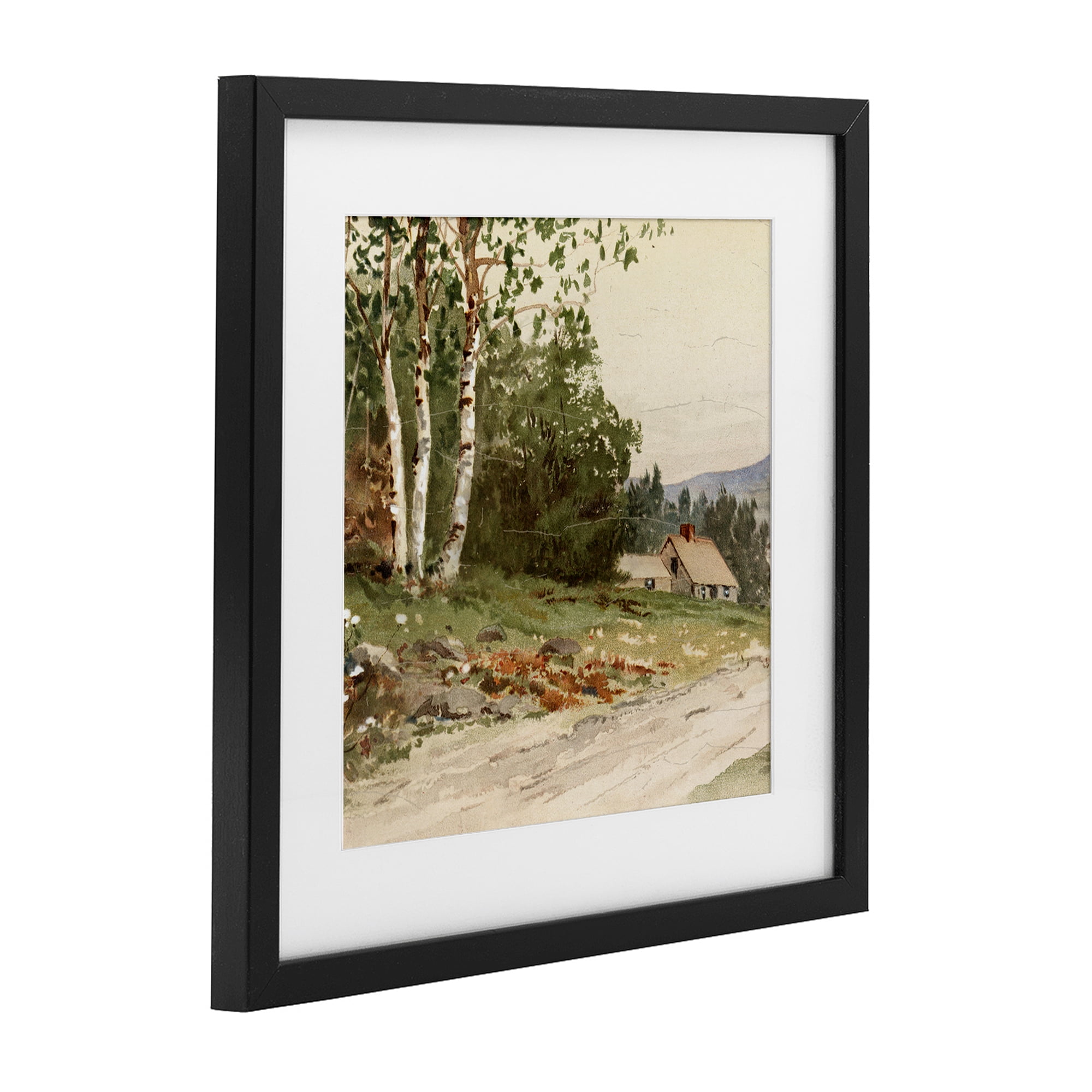 Stupell Industries Farm House Dirt Road Black Framed Print Under Glass, design by Lula Bijoux & co.