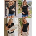 thumbnail image 4 of Camisetas de maternidad Ekouaer Flying de manga corta con pliegues laterales x3, 4 of 6