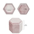 thumbnail image 4 of Velvet Double Slot Ring Holder Jewelry Box Antique Hexagon Geometric Ring Bearer Box for Premium Wedding Ceremony Proposal Engagement Ring boxes Photos Vintage Heirlooms Display (Pink), 4 of 7