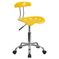 thumbnail image 1 of Vibrant Yellow and Chrome Swivel Task Chair with Tractor Seat, 1 of 9