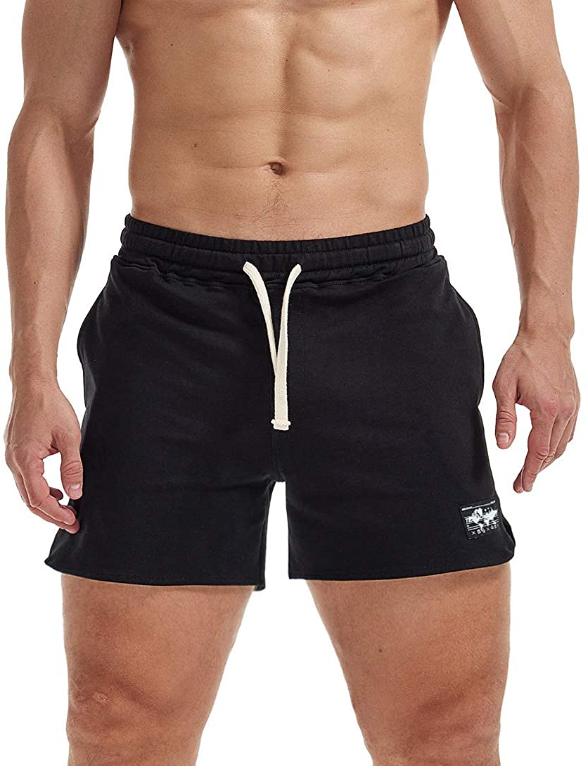 Mens Workout Sweat Shorts Bodybuilding 