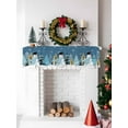 thumbnail image 5 of Blue Snowman Christmas Mantel Scarf Fireplace Decorations for Living Room, Golden Snowflake Xmas Trees Fireplace Mantel Scarf Cover Runner for Halloween/Thanksgiving/Christmas Decor 70"x17", 5 of 6