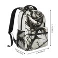 thumbnail image 2 of Easygdp Black And White Rose Mochila Ergonómica Versátil para Laptop - Múltiples Bolsillos, Correas Ajustables, Unisex para Escuela, Viajes y Actividades al Aire Libre-One Size, 2 of 5