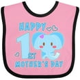 thumbnail image 3 of Inktastic Happy First Mothers Day with Elephant Boys or Girls Baby Bib, 3 of 4