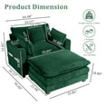 thumbnail image 5 of Sofa Chair with Ottoman,Gexpusm Oversized Upholstered Corduroy Sofa Chair with Cup Holders & USB Ports for Bedroom,Living Room,Small Spaces,Lounge Sofa Chair,Green, 5 of 7