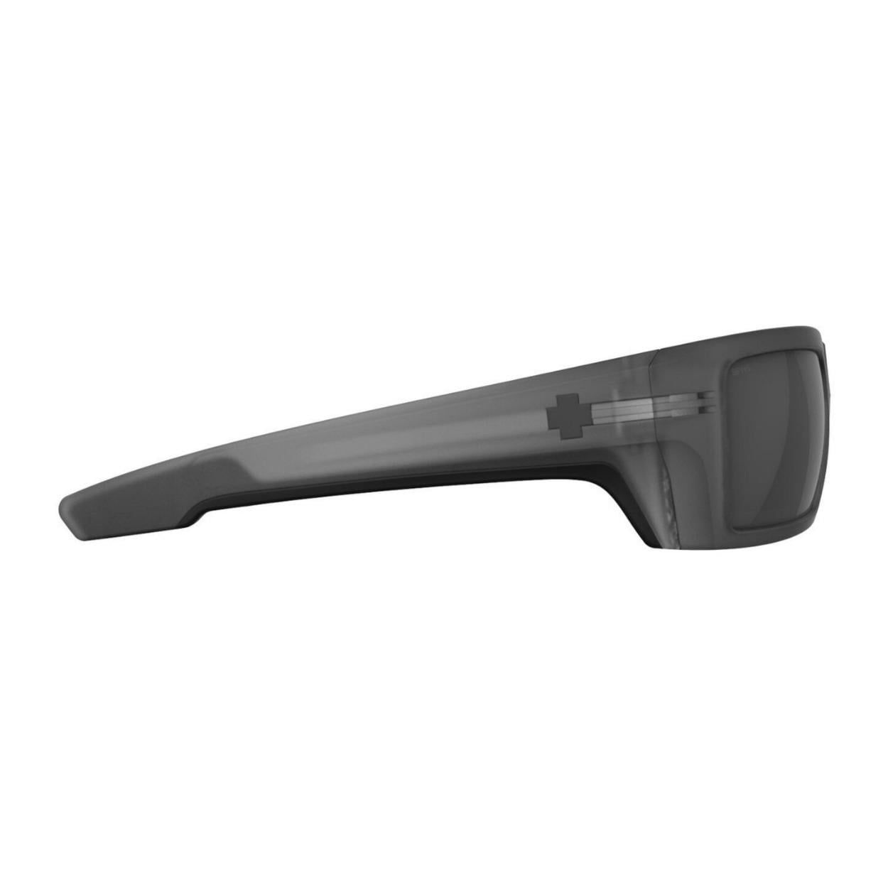 SPY Optic Rebar Smaller Edition ANSI Medium-Large Size Sunglasses with 100 Percent UV Protection (Matte Translucent Gunmetal and Happy Gray Gunmetal Spectra Mirror)