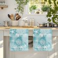 thumbnail image 4 of Turquoise Coastal Kitchen Towels Set of 2, Nautical Starfish Coral Jellyfish Shell Sea Absorbent Dish Towels for Kitchen, Microfiber Hand Towel, Quick Drying Tea Towel for Cleaning Dishcloths, 4 of 7