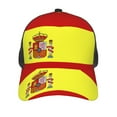 thumbnail image 3 of Curved Trucker Hat Spanish Flag Adjustable Mesh Back Baseball Snapback Cap For Men, 3 of 5