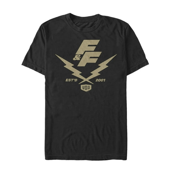 Men's Fast & Furious FF 2001 Logo Graphic Tee Black 4X Large