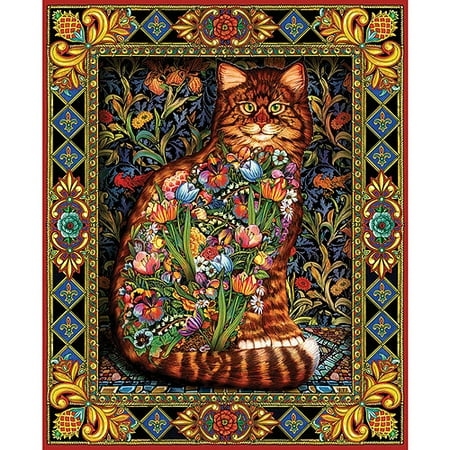 White Mountain Puzzles Tapestry Cat - 1000 Piece Jigsaw Puzzle