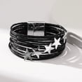 thumbnail image 4 of YYKihy Girl Leather Cuff Bracelet Set Multilayer Wrap Bracelet Star Bracelet Clasp Bracelet For Women, 4 of 7