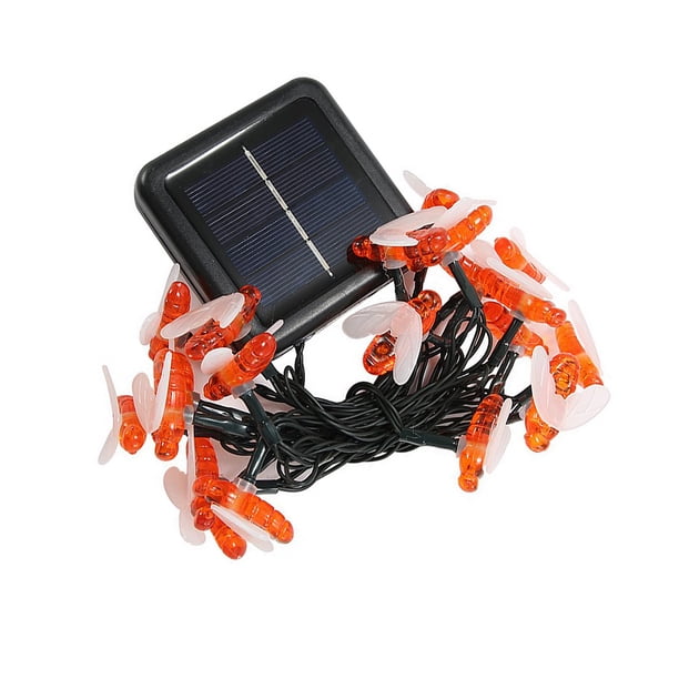 Guirnalda de luces LED con forma de abeja de 7/12/22m, guirnaldas navideñas con pilas, luces de hadas para habitación, fiesta, decoración de Iluminación y accesorios Blanco cálido 7M 50LED