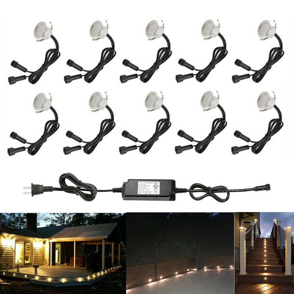 10pcs LED Deck Lights Recessed LED Deck Lighting 12V Low Voltage,IP67