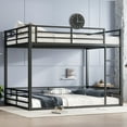 thumbnail image 4 of QZYeYun Queen Over Queen Size Bunk Bed, Metal Low Profile Bunkbeds with Full-Length Guardrail and Ladder, Space Saving, No Boxing Spring Needed, 4 of 9