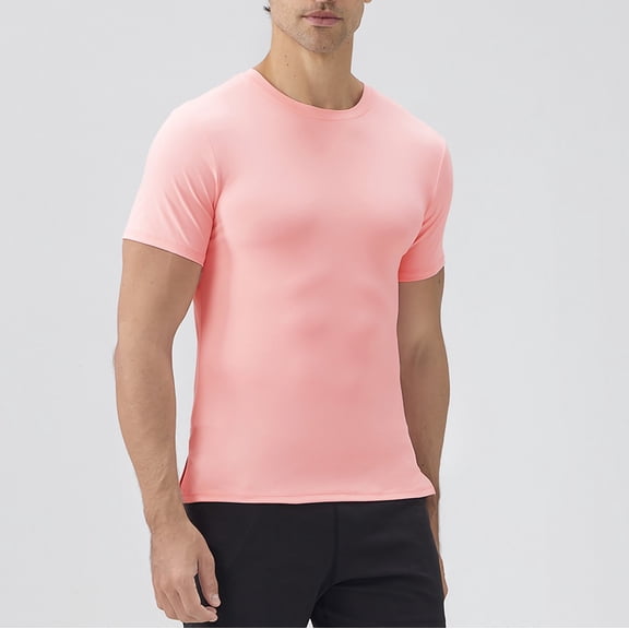 Yaoyar Men's Compression Shirt Short Sleeve Workout Gym Top Cool Dry Athletic Base Layer Undershirt T-Shirt for Sport Running