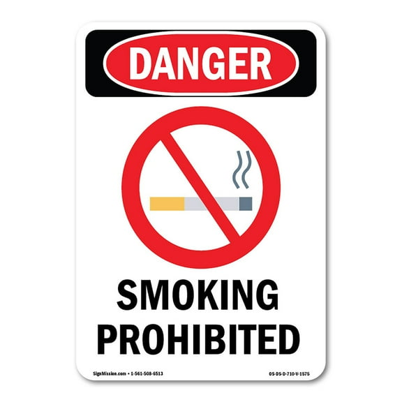 OSHA Danger Sign -  Smoking Prohibited | Decal | Protect Your Business, Construction Site, Warehouse & Shop Area |  Made in The USA