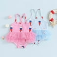 thumbnail image 5 of Odeerbi 3M-2Y Toddler Girls One Piece Swimsuit Summer Beach Tulle Swim Skirt Hawaiian Beachwear Ice Cream Print Mesh Bathing Suit, 5 of 5