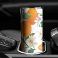 thumbnail image 3 of 20oz Orange Fruits Flowers White Pattern Skinny Tumblers Stainless Steel Tumbler with Lid and Straw,Vacuum Insulated Double Wall Travel Tumbler Cups with Cleaning Brush for Coffee,Tea, 3 of 6