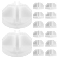 Hemoton  25 Pcs Cube Wire Grid Storage Shelves Plastic Connectors White