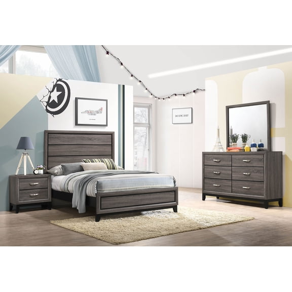 Coaster Watson 4-Piece 56" Wood Full Bedroom Set in Gray Oak