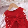 thumbnail image 2 of 0-5Y Kids Baby Dresses Girls Clothes Sleeveless Front Big Bow Beading Pearl Lace Cake Dress For Girls Children Party Gowns, 2 of 6