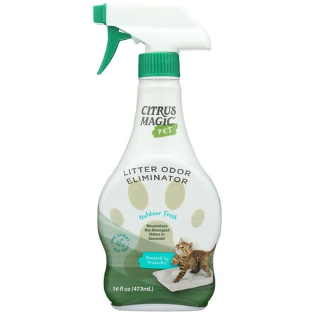 Citrus Magic Pet Probiotic Litter Odor Eliminator, Outdoor Fresh, 16-Fluid Ounce