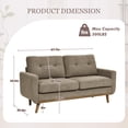 thumbnail image 2 of MOONMISS 67" Velvet Loveseat Couch, Modern Small Sofa With Walnut Wood Legs 2-seater Fabric Upholstered Mini Sofa Couches For Small Space,living Room Bedroom Office Dorm Apartment,Khaki, 2 of 6