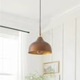 thumbnail image 4 of Aiwen Gold Finish Chandelier Pendant Lamp Metal Dome Shade Hanging Light Fixture, 4 of 9